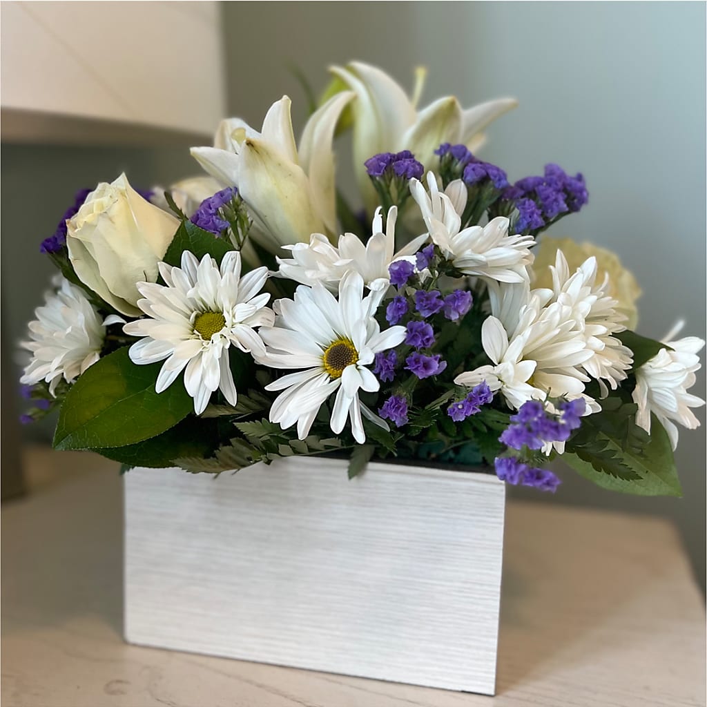 Beyond Blue Box Bouquet – The Flower Basket, Hickory NC