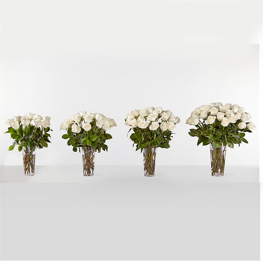 Long Stem White Rose Bouquet – The Flower Basket, Hickory NC