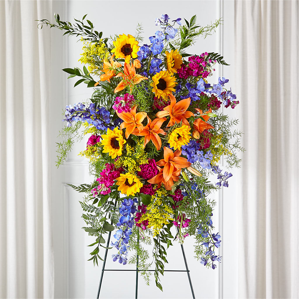 Sunlit Memories Standing Spray (Standard) – The Flower Basket, Hickory NC