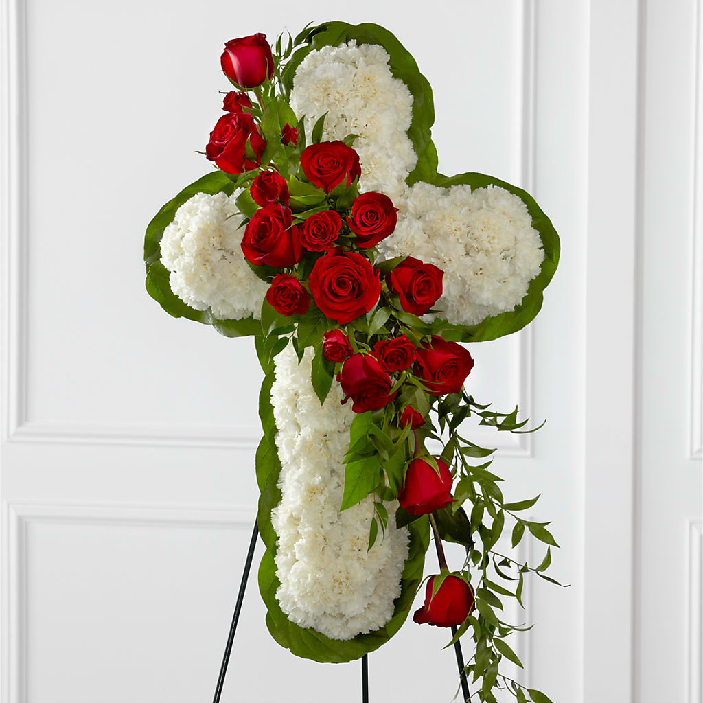 Floral Cross Easel –  The Flower Basket, Hickory NC
