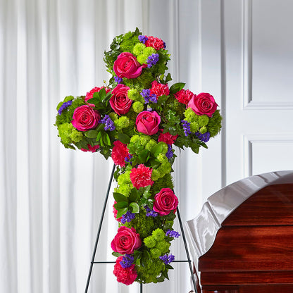 Tribute Rose Floral Cross –  The Flower Basket, Hickory NC