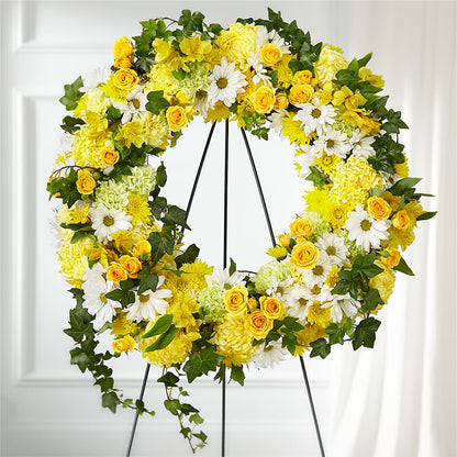 Golden Remembrance Wreath –  The Flower Basket, Hickory NC