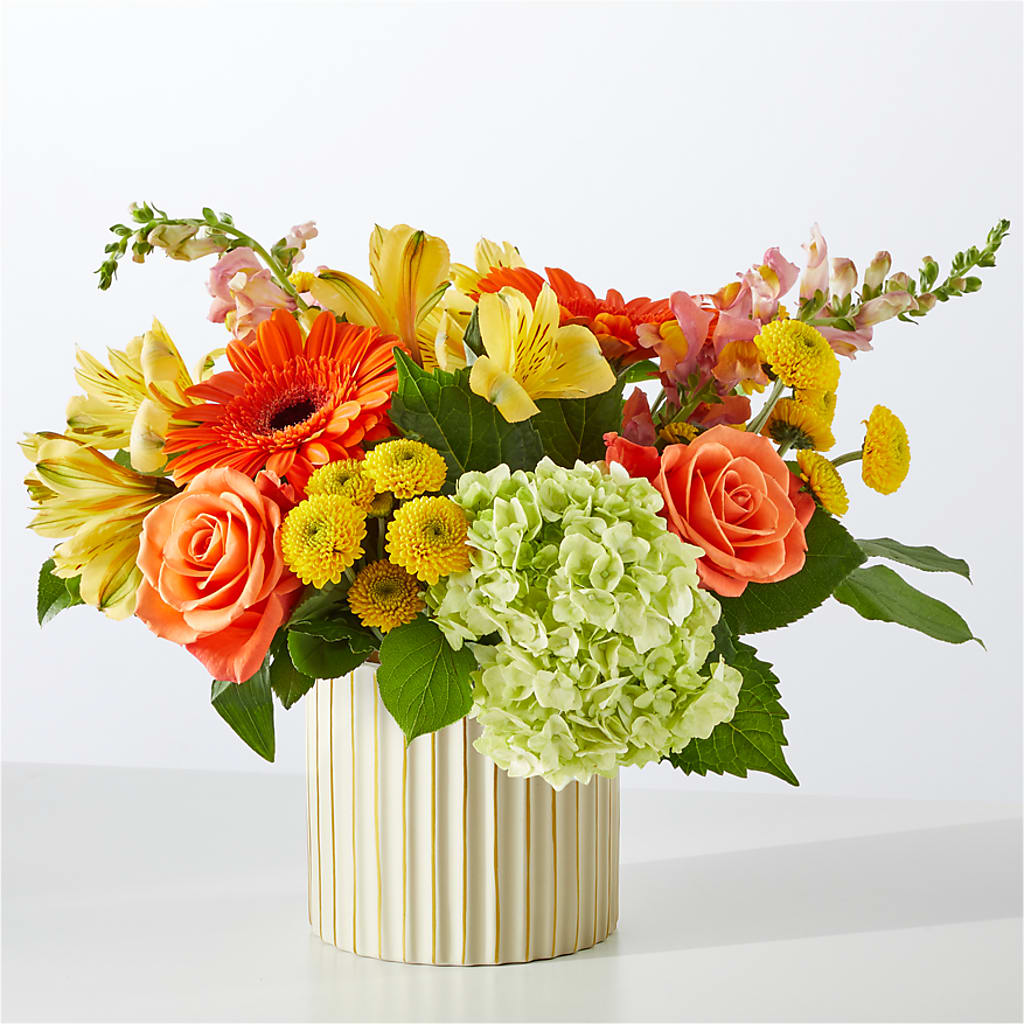 Autumn Sunshine Bouquet with Ivory Vase –  The Flower Basket, Hickory NC