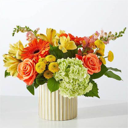 Autumn Sunshine Bouquet with Ivory Vase –  The Flower Basket, Hickory NC