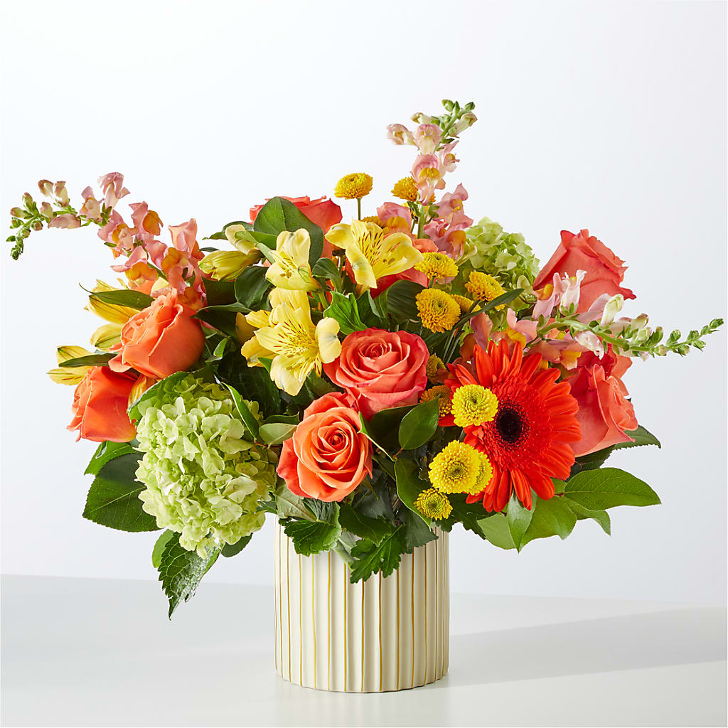 Autumn Sunshine Bouquet with Ivory Vase –  The Flower Basket, Hickory NC