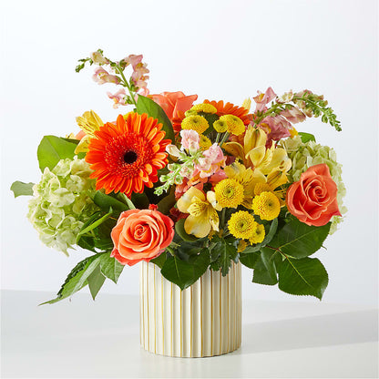 Autumn Sunshine Bouquet with Ivory Vase –  The Flower Basket, Hickory NC