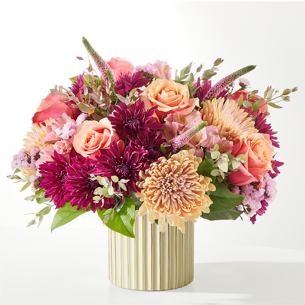 Berry Cobbler Bouquet with Ivory Vase –  The Flower Basket, Hickory NC