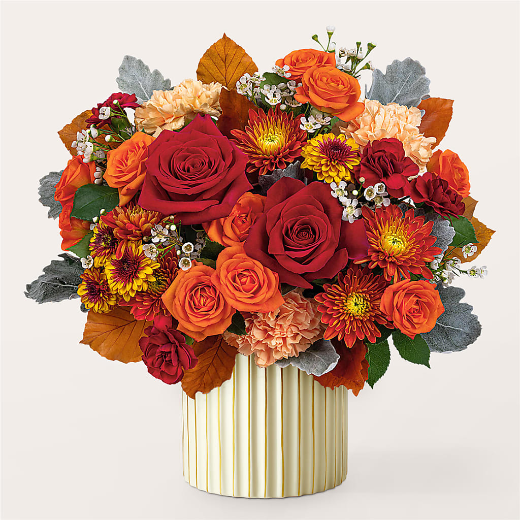 Merlot Bouquet with Ivory Vase –  The Flower Basket, Hickory NC