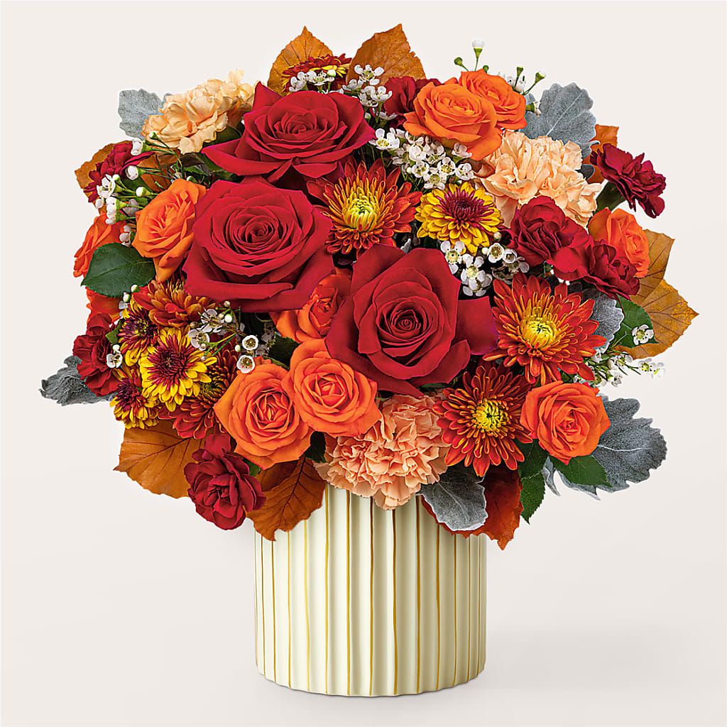Merlot Bouquet with Ivory Vase –  The Flower Basket, Hickory NC