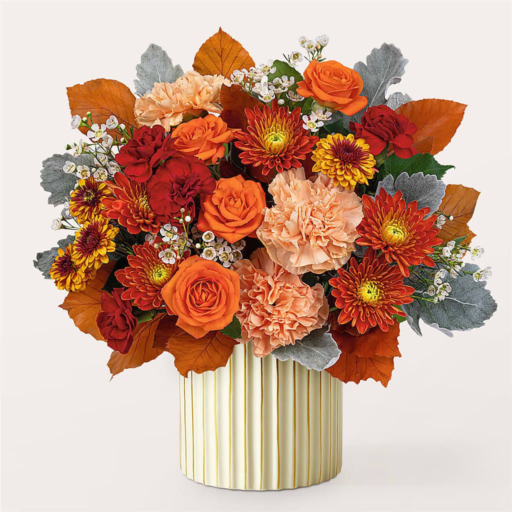 Merlot Bouquet with Ivory Vase –  The Flower Basket, Hickory NC