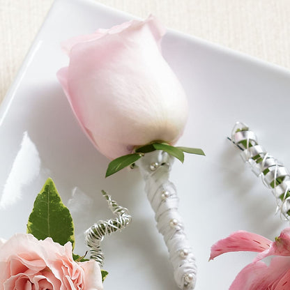 Pink Rose Boutonniere –  The Flower Basket, Hickory NC
