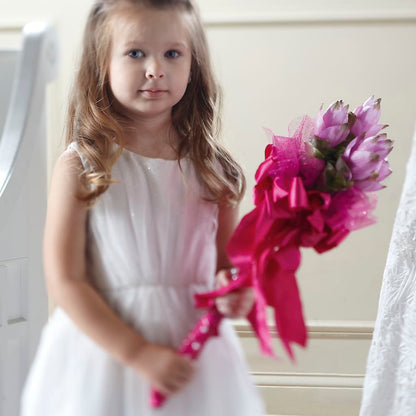 Sparkle Pink Flower Girl Bouquet –  The Flower Basket, Hickory NC